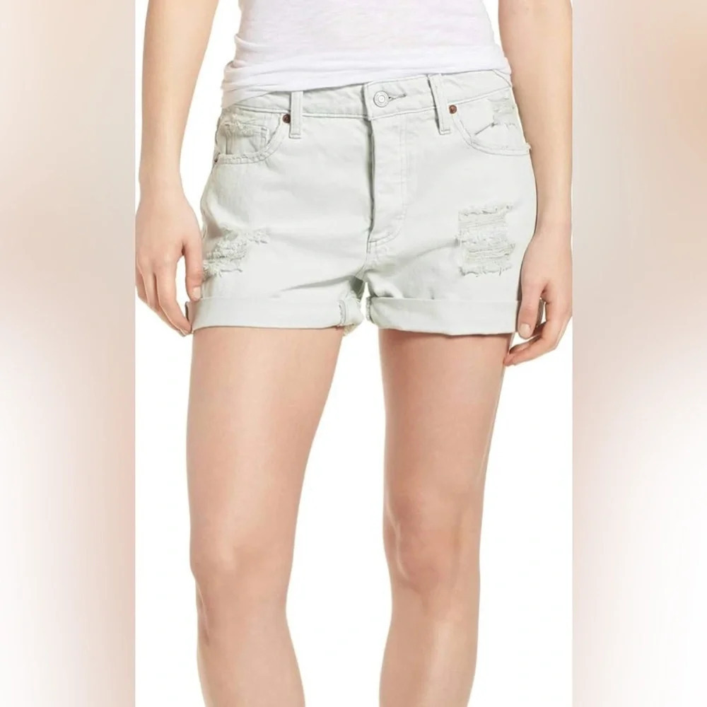 Lucky Brand "The Boyfriend Short" pastel green button fly shorts 6/28